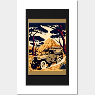 Brown Safari pick up truck in the wild Posters and Art